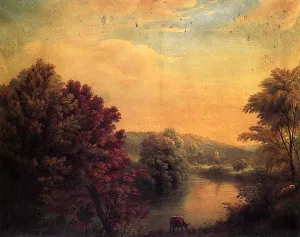 View on Mohawk from Frankford Road Oil painting by Manneville E. D. Brown