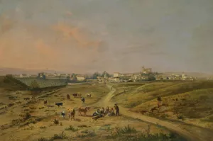 Andalusian Landscape by Manuel Barron Y Carrillo Oil Painting