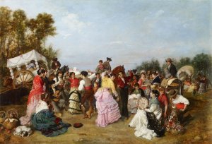At the Torrijos Pilgrimage by Manuel Cabral Aguado Bejarano Oil Painting