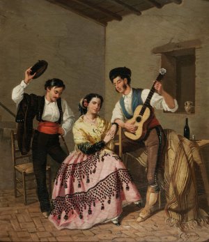 La Copla by Manuel Cabral Aguado Bejarano Oil Painting