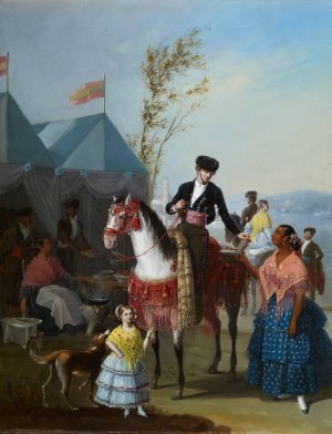 The Fritter Stall by Manuel Cabral Aguado Bejarano Oil Painting