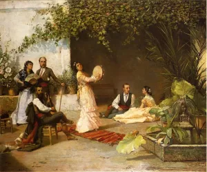 Performance in the Courtyard painting by Manuel Wssel De Giumbarda
