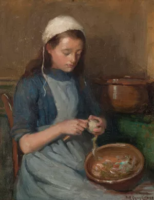 Peeling Apples by Marc-Aurele De Foy Suzor-Cote Oil Painting
