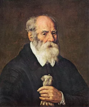 Portrait of an Old Man with Gloves by Marcantonio Bassetti Oil Painting