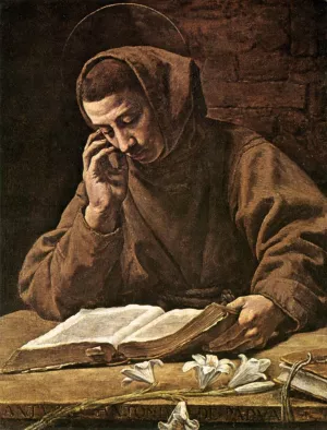 St Antony Reading by Marcantonio Bassetti Oil Painting