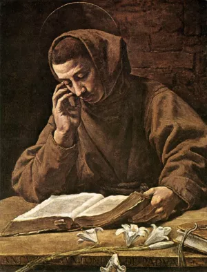 St Antony Reading Oil painting by Marcantonio Bassetti