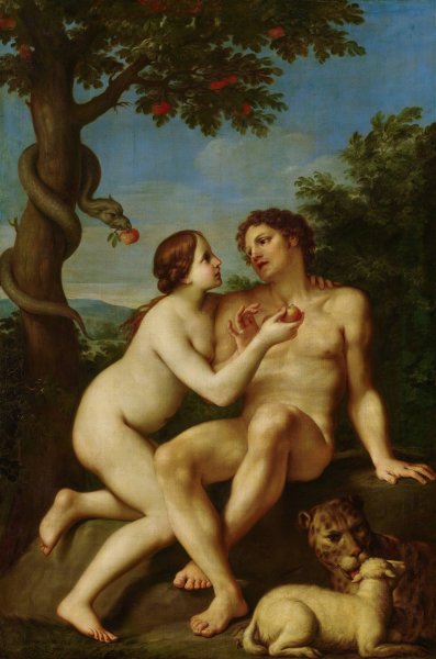 Adam and Eve  by Marcantonio Franceschini - Hand-Painted Oil Painting Reproduction