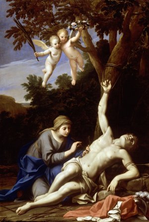 Saint Sebastien soigne par Irene by Marcantonio Franceschini Oil Painting