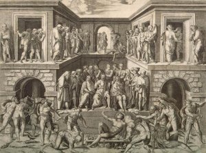 Martyrdom of St Lawrence Oil painting by Marcantonio Raimondi