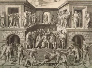 Martyrdom of St Lawrence Oil painting by Marcantonio Raimondi