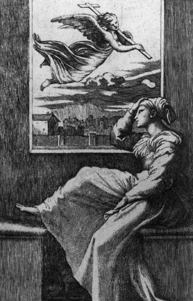 The Vision of St Helena by Marcantonio Raimondi - Hand-Painted Oil Painting Reproduction