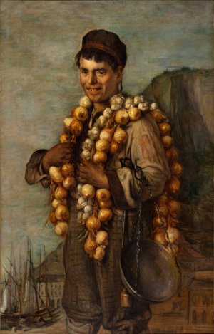 Le marchand d'oignons de la Riviera by Marcellin-Gilbert Desboutin Oil Painting