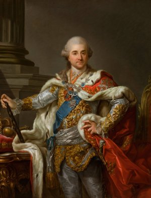 Portrait of Stanislaus Augustus Poniatowski in Coronation Robes by Marcello Bacciarelli Oil Painting