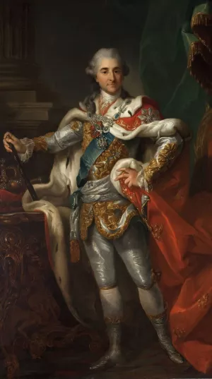 Portrait of Stanislaw August Poniatowski in the coronation costume by Marcello Bacciarelli Oil Painting