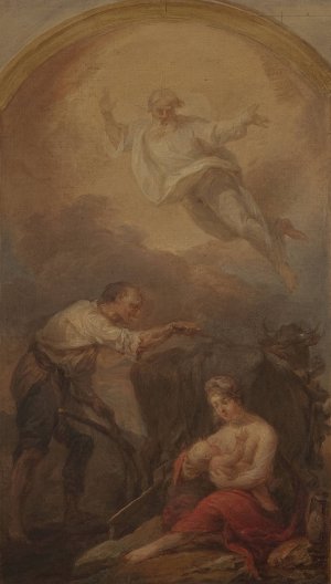 Saint Isidore ploughing, sketch by Marcello Bacciarelli Oil Painting