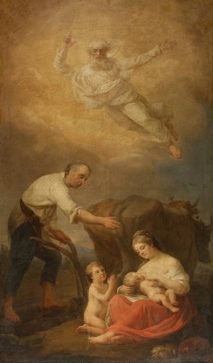 Saint Isidore - The blessing of labour by Marcello Bacciarelli Oil Painting