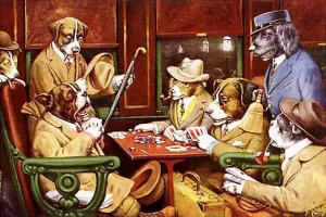 His Station and Four Aces by Marcellus Cassius Oil Painting