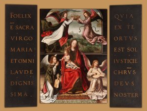 Triptych of the Coronation of the Virgin by Marcellus Coffermans Oil Painting