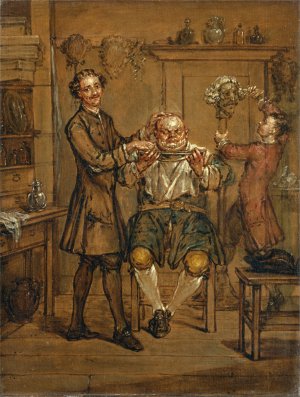 The Barber by Marcellus Laroon The Younger Oil Painting