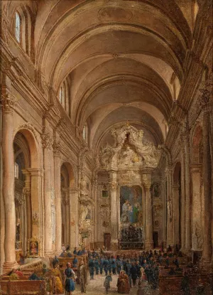 Church of the Nuns of the Visitation in Warsaw by Marcin Zaleski Oil Painting