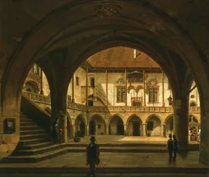 Courtyard of the Jagiellonian Library by Marcin Zaleski Oil Painting
