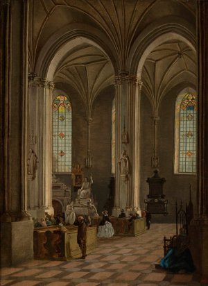 Interior of St. John's Cathedral in Warsaw by Marcin Zaleski Oil Painting