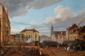 Return of the Polish troops from Wierzbno by Marcin Zaleski Oil Painting
