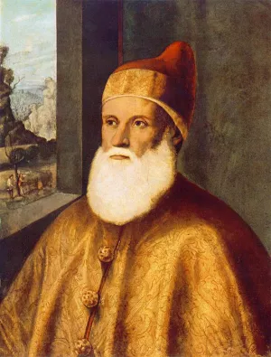 Portrait of Doge Agostino Barbarigo painting by Marco Basaiti