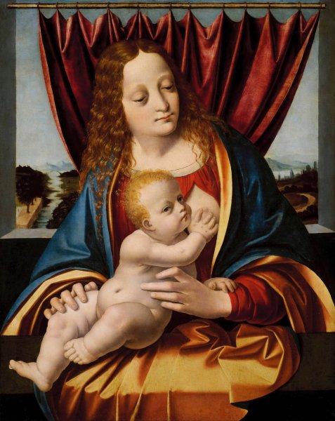 Madonna and Child  by Marco D' Oggiono - Hand-Painted Oil Painting Reproduction