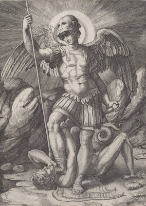 Saint Michael by Marco Dente Oil Painting