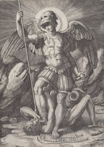 Saint Michael  by Marco Dente - Hand-Painted Oil Painting Reproduction
