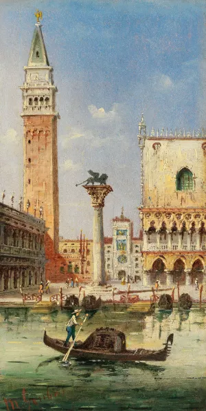 A view of St Mark's Column and the Campanile by Marco Grubacs Oil Painting