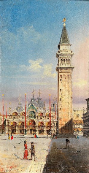 Venedig, Blick auf den Markusdom by Marco Grubacs Oil Painting