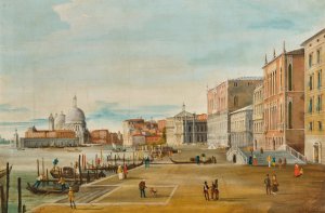 Venice, a View of the Molo and Santa Maria della Salute in the Background by Marco Grubacs Oil Painting