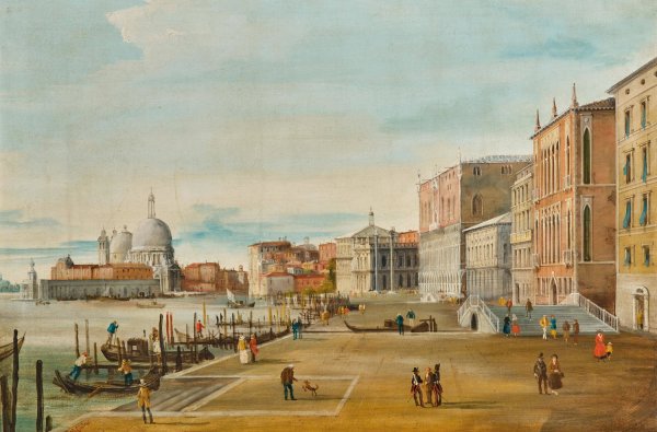 Main Product Photo of Venice, a View of the Molo and Santa Maria della Salute in the Background Painting by Marco Grubacs