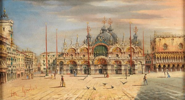 Main Product Photo of Venice, a view of St Mark's Square Painting by Marco Grubas