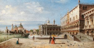 Venice, the Riva degli Schiavoni by Marco Grubas Oil Painting
