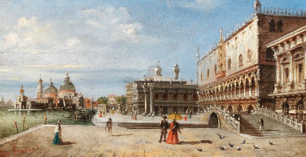 Main Product Photo of Venice, the Riva degli Schiavoni Painting by Marco Grubas