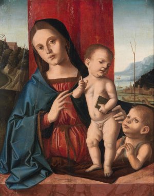 Madonna and Child with the Infant Saint John by Marco Palmezzano Oil Painting