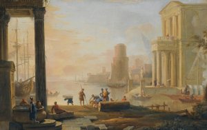 A Capriccio Of A Classical Seaport City At Sunset by Marco Ricci Oil Painting