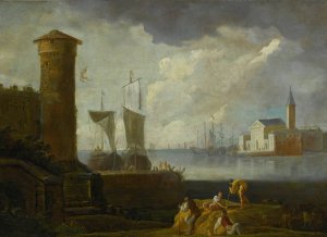 A Capriccio View Of San Giorgio Maggiore, Venice by Marco Ricci Oil Painting