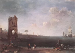 Coastal View with Tower by Marco Ricci Oil Painting