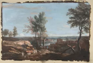 Extensive Pastoral Landscape by Marco Ricci Oil Painting
