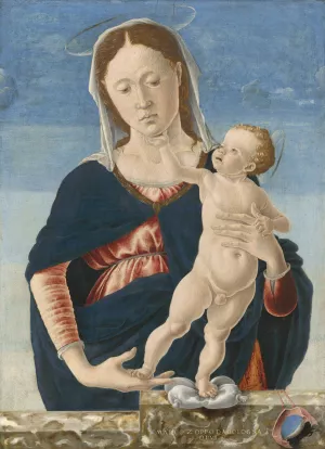 Madonna and Child Oil painting by Marco Zoppo Or Imitator