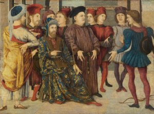 Scene of Judgement, from a cassone panel, Shooting at Father's Corpse by Marco Zoppo Oil Painting
