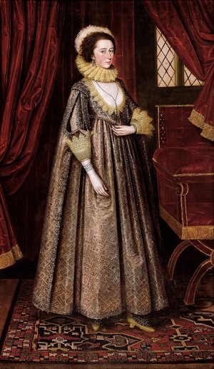 Magdalen Poultney, later Lady Aston by Marcus Gheeraerts The Elder Oil Painting