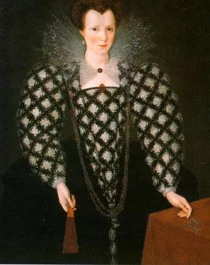 Portrait of Mary Rogers: Lady Harrington by Marcus Gheeraerts The Younger Oil Painting