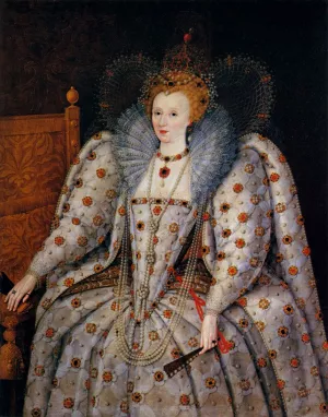 Portrait of Queen Elisabeth I by Marcus Gheeraerts The Younger - Oil Painting Reproduction