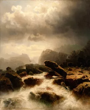 Waterfall by Marcus Larson Oil Painting