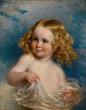 Portrait of a Young Girl by Margaret Sarah Carpenter Oil Painting